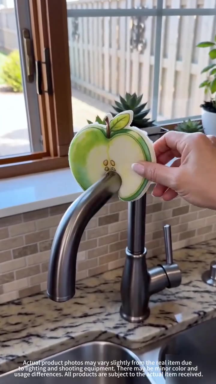 Cute fruit-shaped dishwashing sponge brush