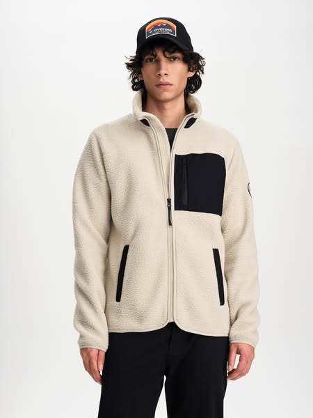 PILE SHIRT RETRO IVORY BEIGE - Pile Fleece