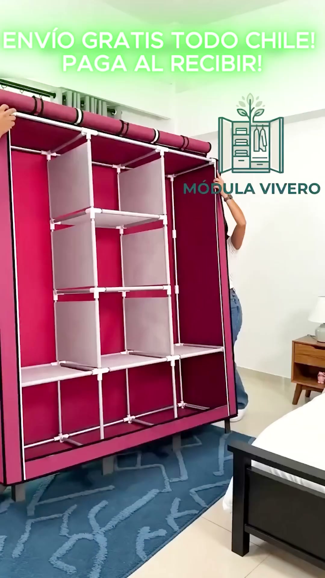 SmartCloset - Armario completo, montado en minutos, con ruedas