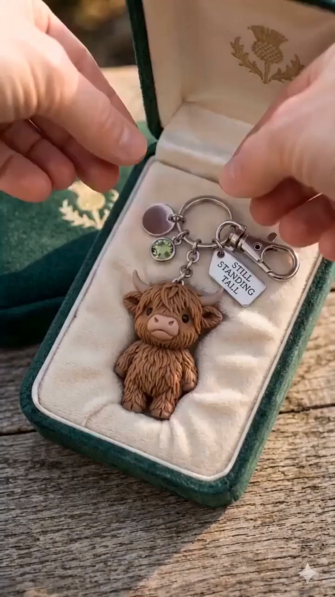 A Little Highland Cow Resin Keychain