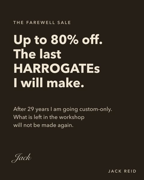 Farewell sale: the HARROGATE