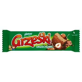 Grześki Orzechowe Wafel przekładany kremem orzechowym w czekoladzie mlecznej 36 g