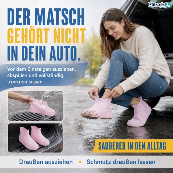 PlitschiGo Trockene Sneaker. Sauber unterwegs.