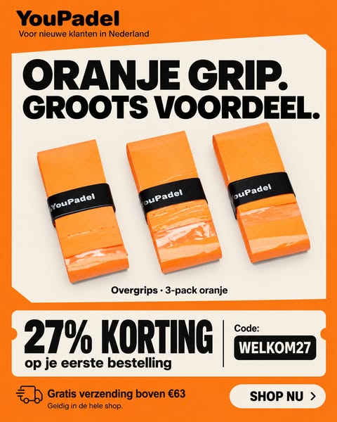 Overgrip 3-pack Orange: 27% korting