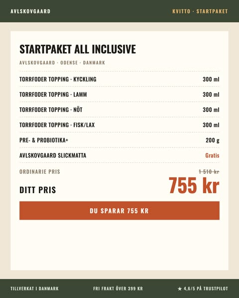 Spar 50% Köp startpaketet för 755 kr (Ord. 1 510 kr)