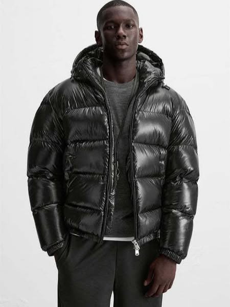 Men's Hooded Cotton Padded Jacket XL-black