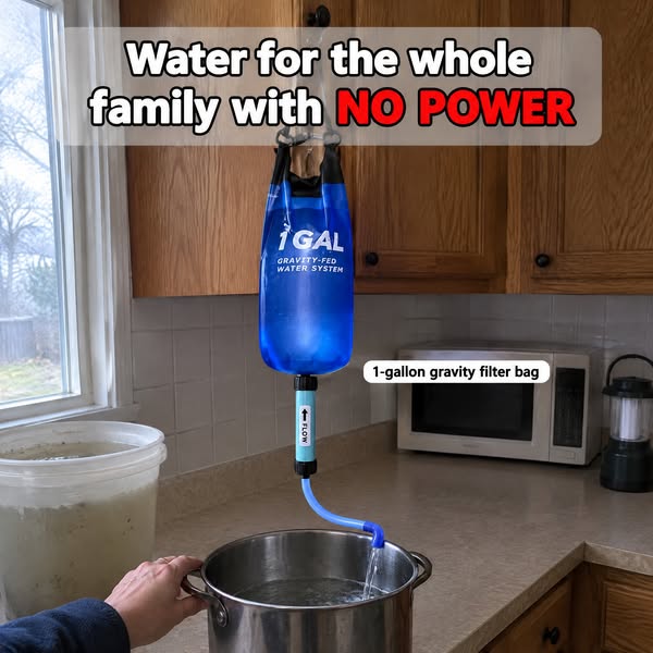 A backup water source that hangs from a branch
