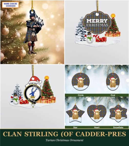 Clan Stirling (of Cadder-Present Chief) Tartan Ornaments