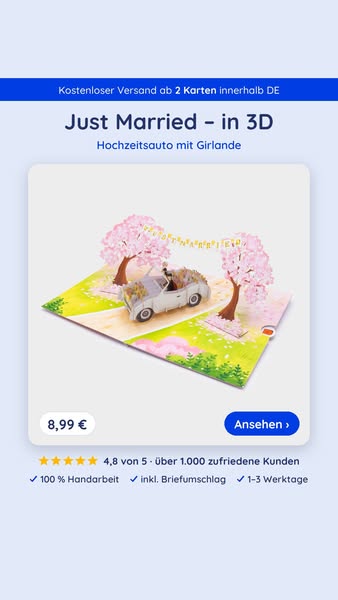 3D Pop-Up Karten ab 8,99 €