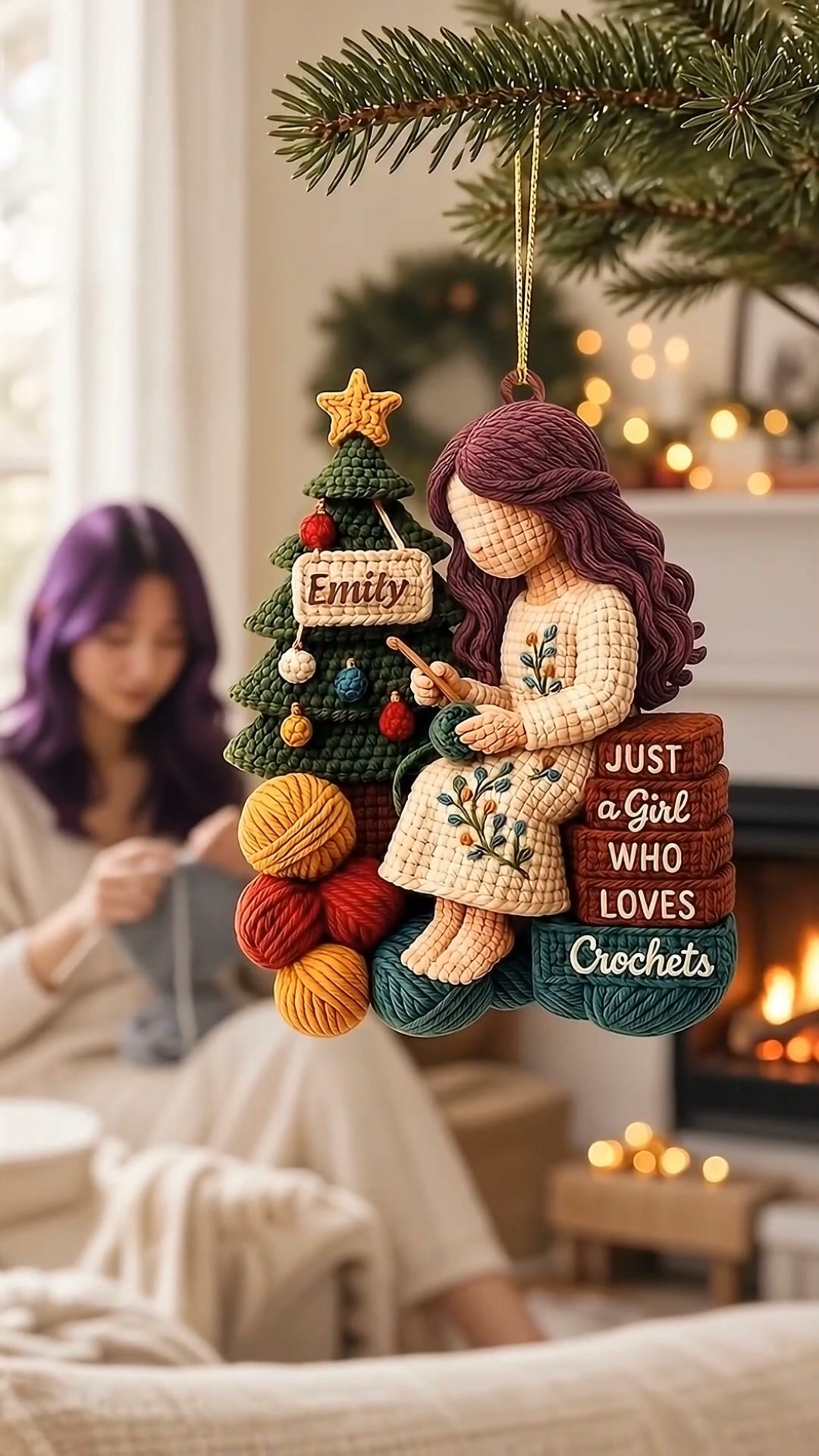Personalized Crochet Christmas Tree Ornament