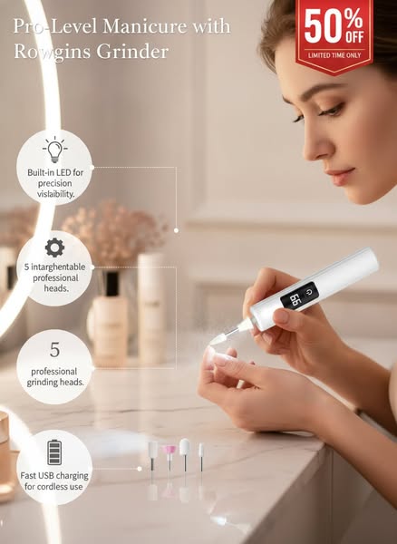 Electric Nail Grinder with LED Light