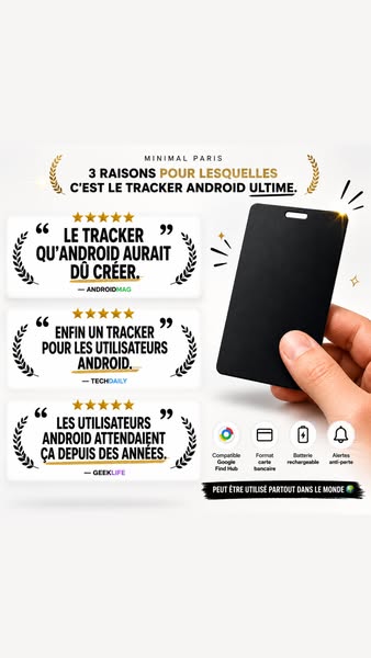 Compatible Google Find Hub, garantie à vie