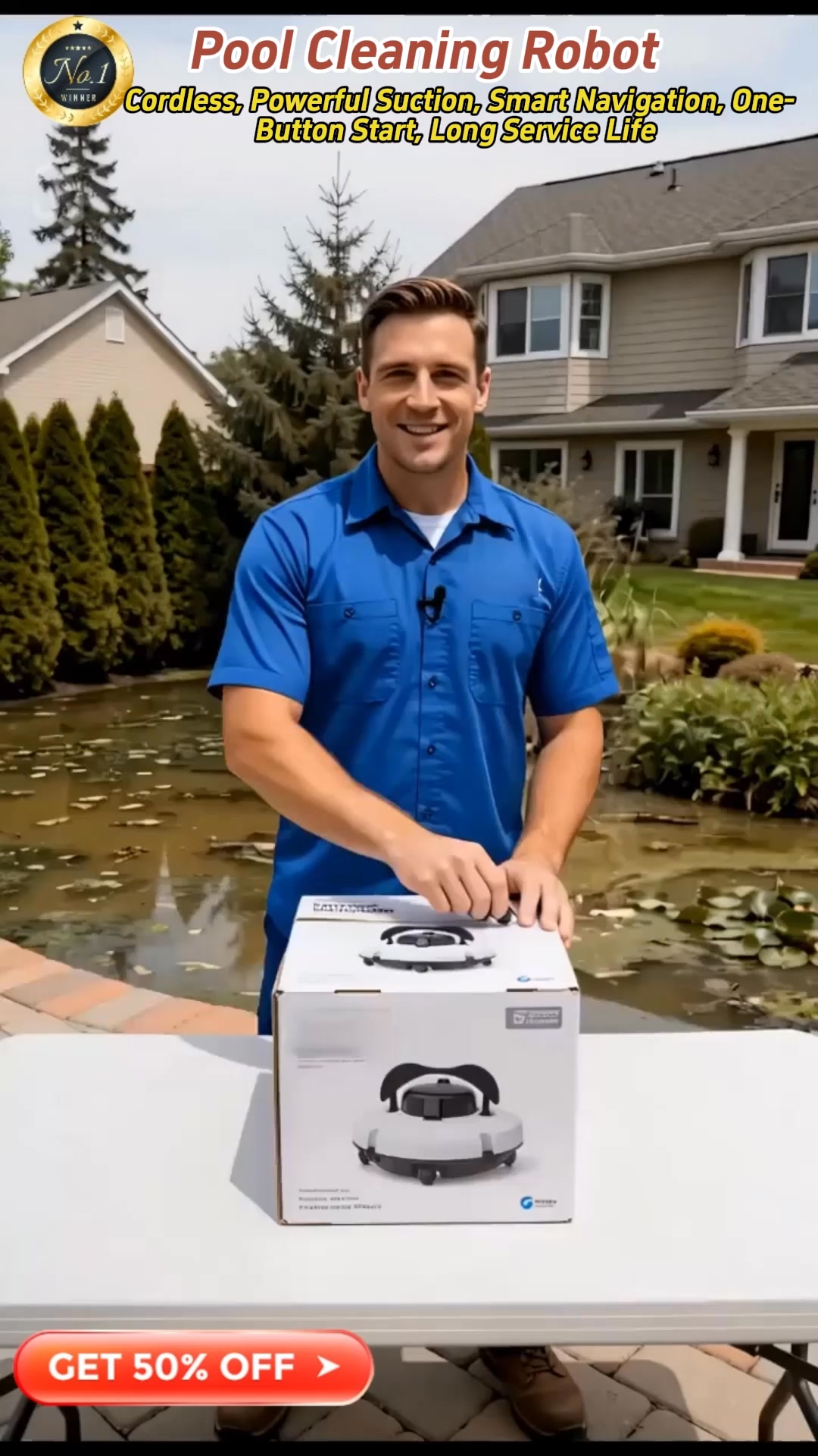 50% OFF! Pool Cleaning Robot – Cordless, Powerful, Smart & Effortless Cleaning