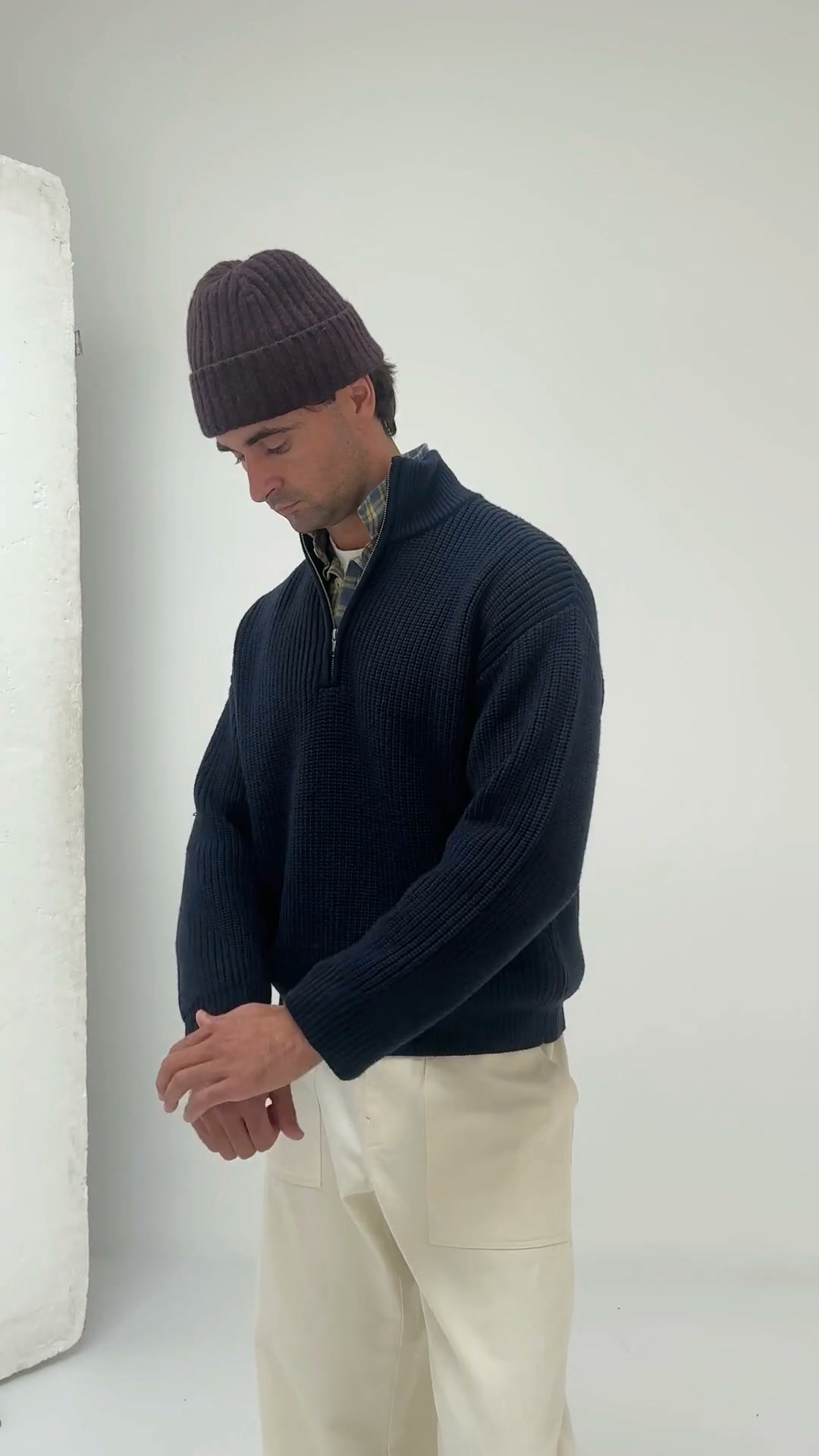 The Moreporks Merino Quarter Zip Sweater