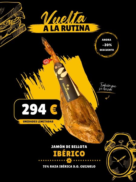 ESPECIAL VERANO Jamón de Bellota Ibérico 75% raza ibérica D.O. Guijuelo