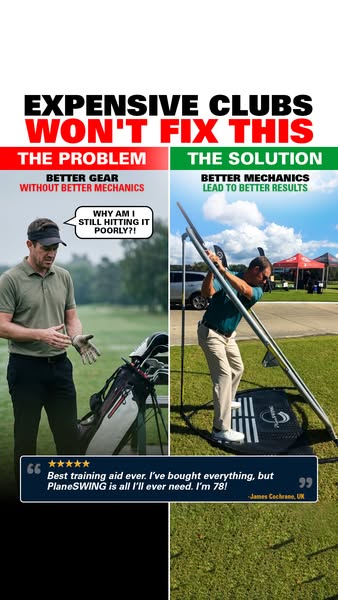 World’s #1 Golf Swing Trainer! Swing Like a Champion At-Home w/ PlaneSWING®