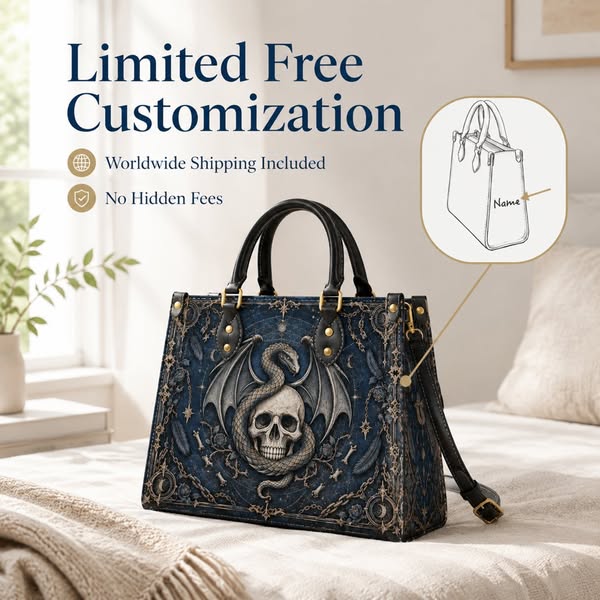 Deep Skull Leather Handbag – 50% Off