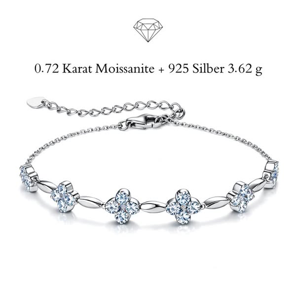 925 SILBER 0,72 KARAT MOISSANIT ARMBAND DAMEN FLEUR DE LYS