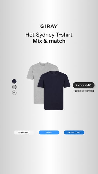 T-shirts: 2 voor € 40
