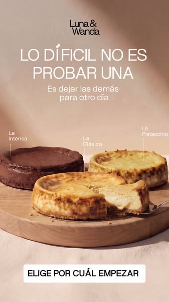 Tres tartas de queso. Una decisión imposible.