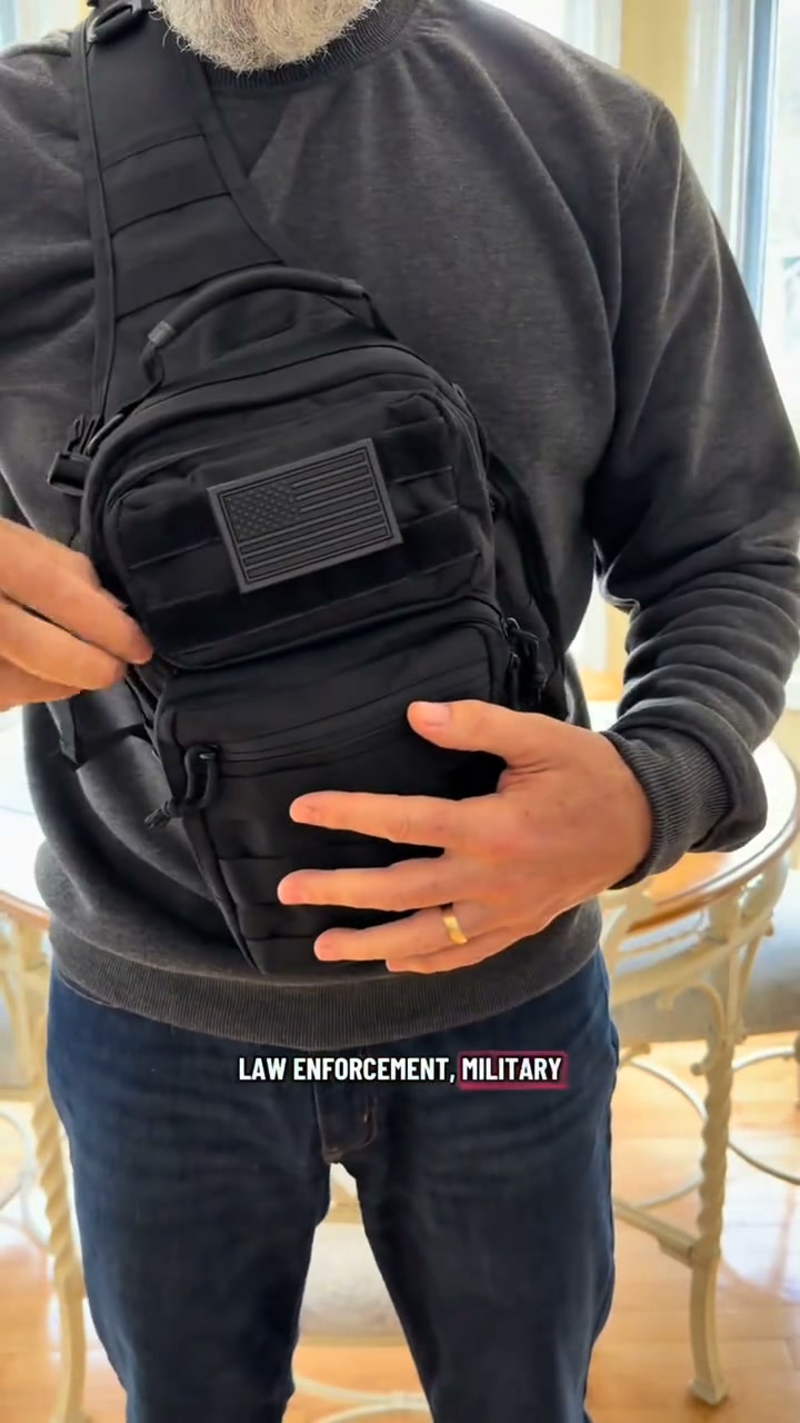 SINAIRSOFT Tactical Sling Bag, Military Crossbody Chest Pack with MOLLE System, EDC Range Backpack for Outdoor Hiking
