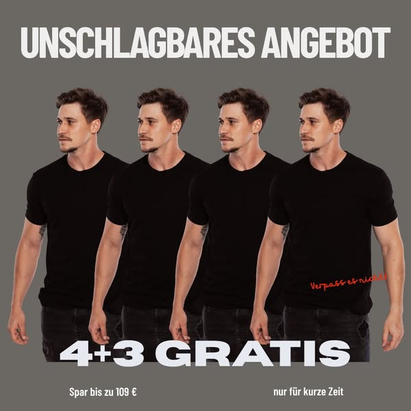 Hol dir 3 T-Shirts gratis