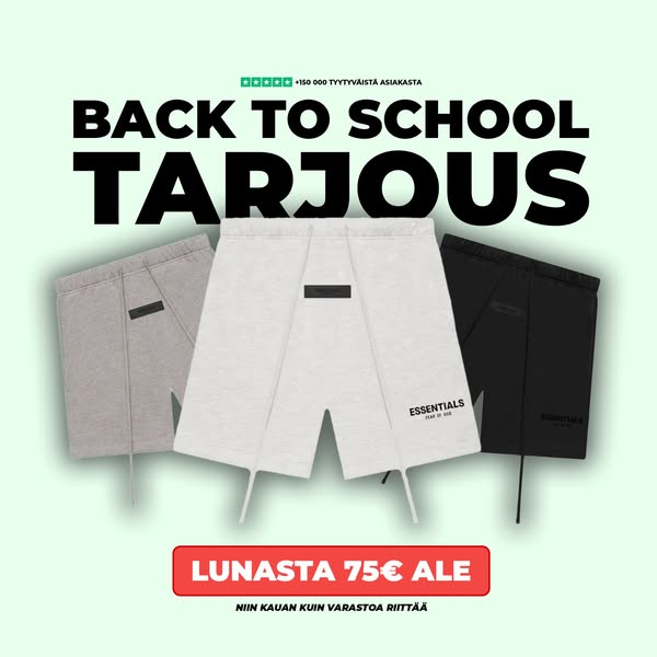 Varasto tyhjenee kovaa vauhtia.. Lunasta 75€ alennus Essentials Shortseihin 48 tunnin toimitus.