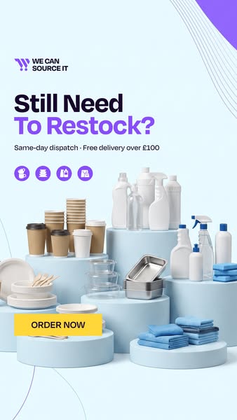 Never run out. One supplier for it all.