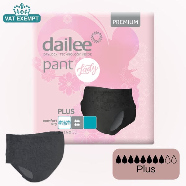 Dailee Pants Lady Plus Black-Pack of 15-Invizi-Registered NDIS Provider£9.99