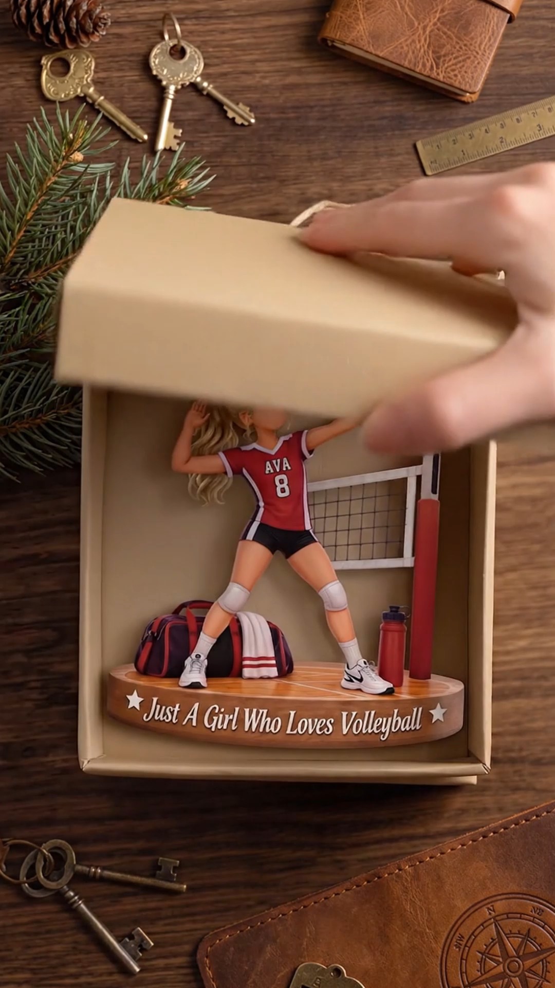 Personalized Volleyball Player Christmas Ornament