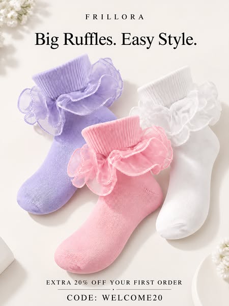 Women's Big Ruffle Socks