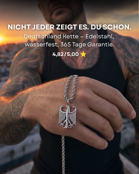 Vier Kettenformen, ein Adler