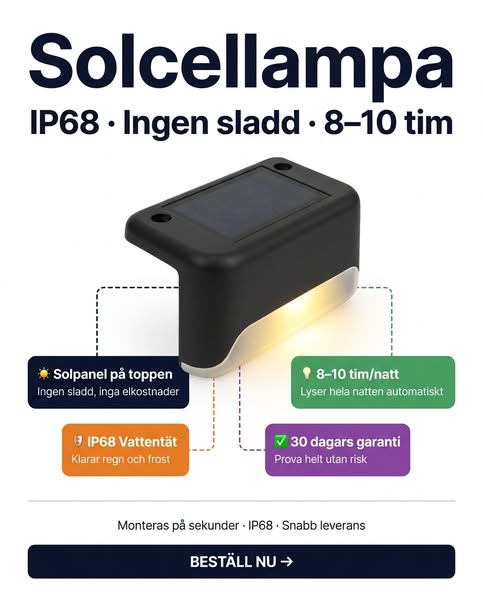 Solcellsdriven Utomhuslampa