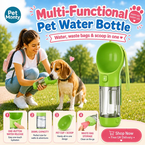 Pet Monty 4-in-1 Multifunctional Pet Water Bottle