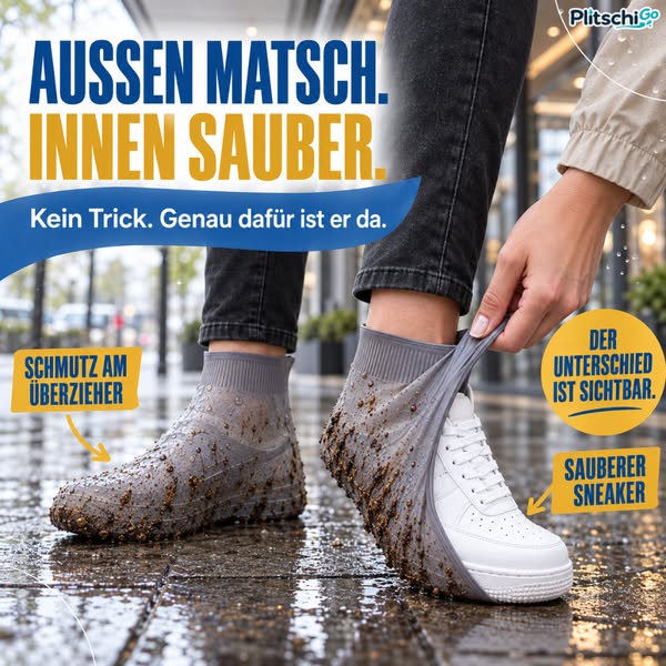 PlitschiGo Trockene Sneaker. Sauber unterwegs.