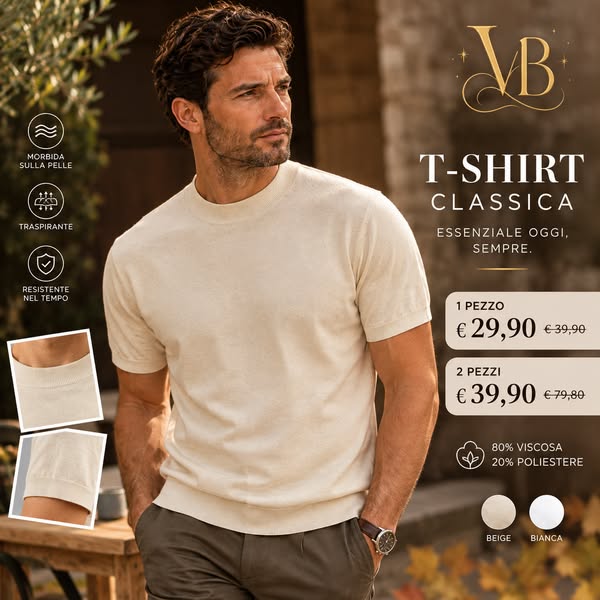 T-Shirt Classica™ — Semplice. Versatile. Sempre impeccabile.