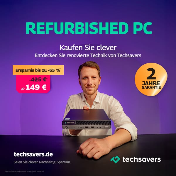 Refurbished Notebooks & PCs mit Garantie | Techsavers