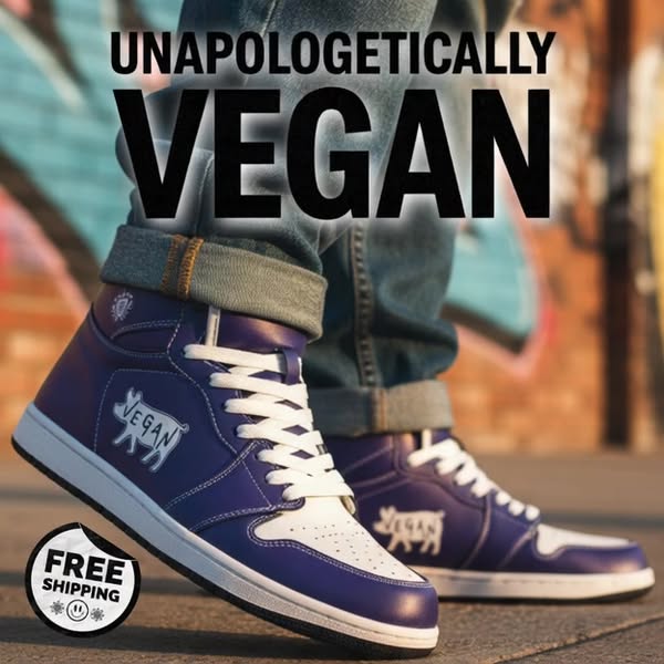 Vegan Retros Blue Steel High-Top Sneakers | Cruelty-Free | Sarcastic Rhino