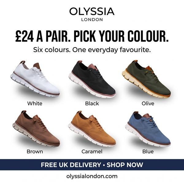 6 Colours. £24 a Pair. Pick Yours.