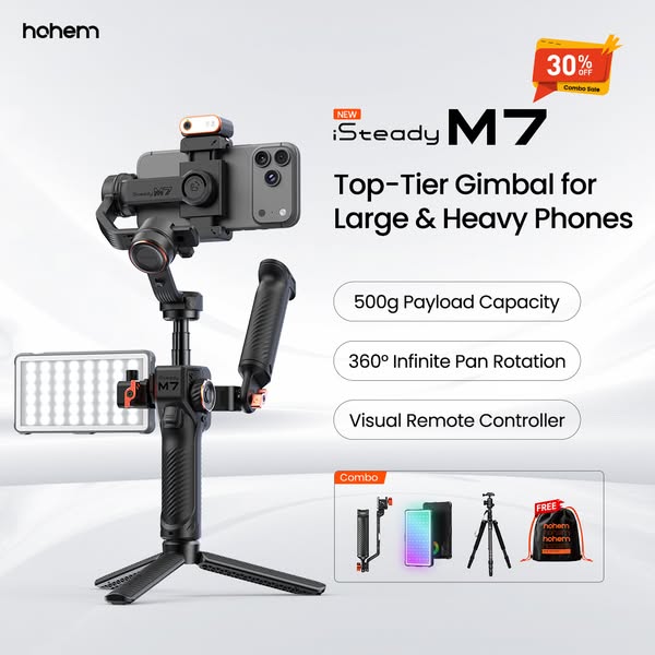 Hohem iSteady M7 Kit | AI Gimbal for iPhone & Android