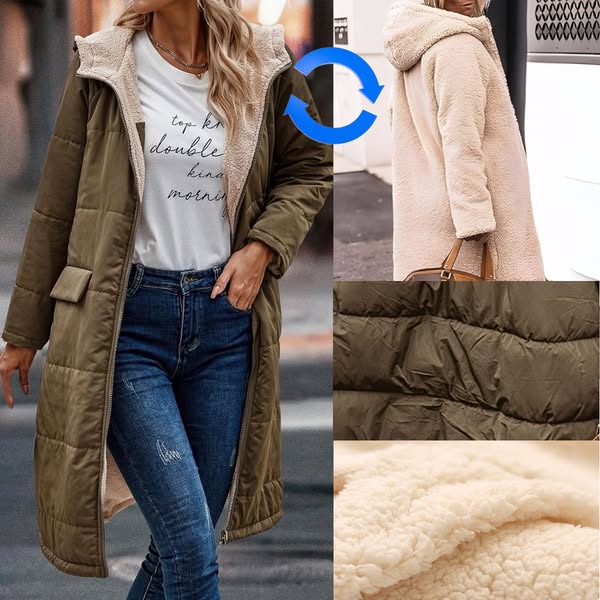 Sherpa Lined Hooded Coat
