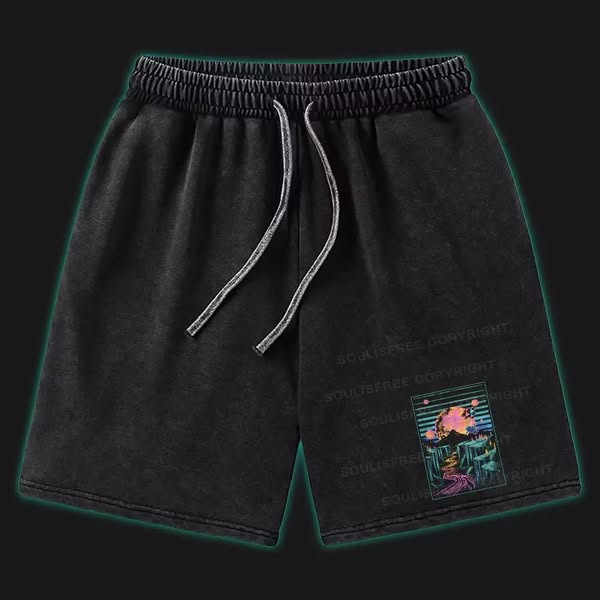 Moon And Balloon Washed Shorts