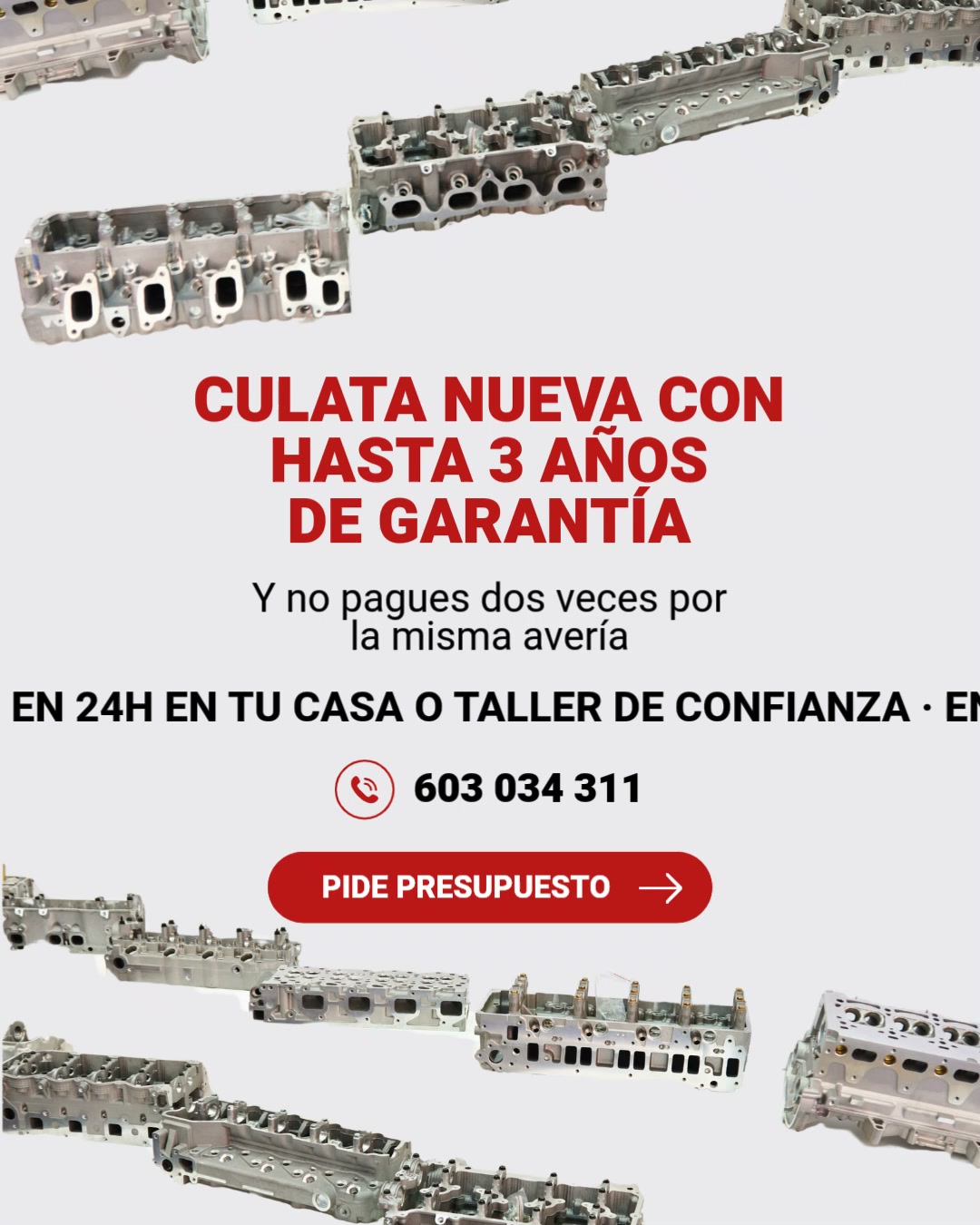 Culatas nuevas en 24h