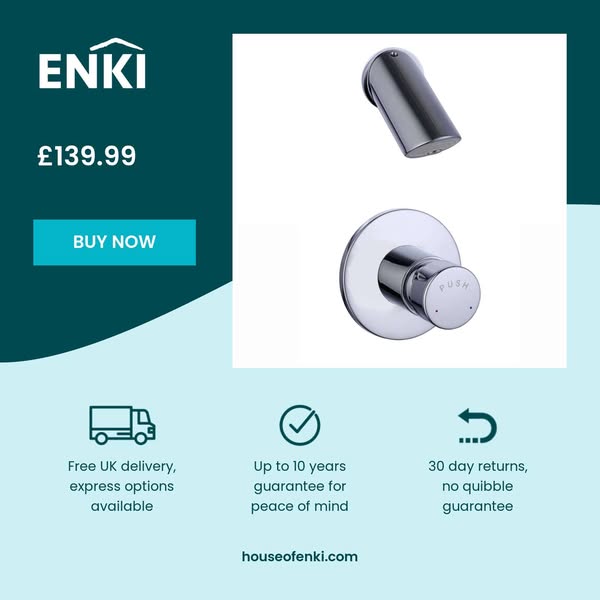 Vision non concussive time adjustable shower mixer kit concealed - chrome