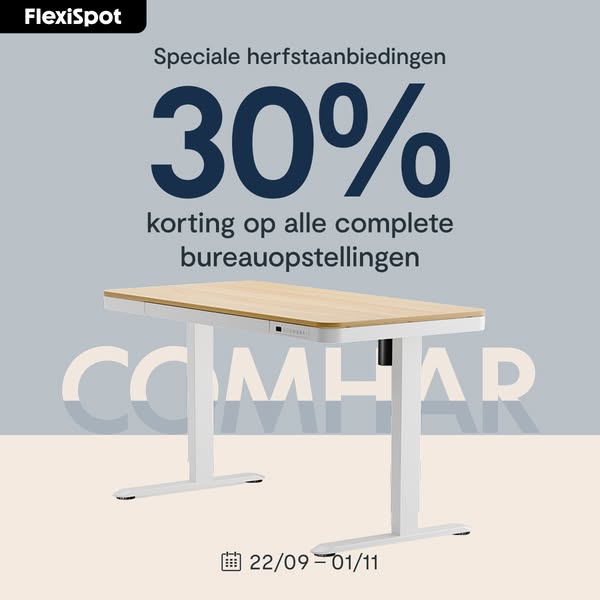 Tot 30% korting op ergonomische bureaus