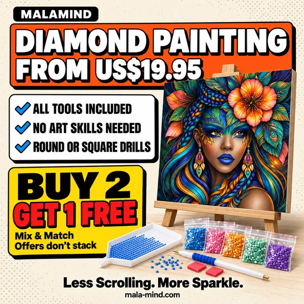 Floral Woman Portrait Diamond Painting Kit