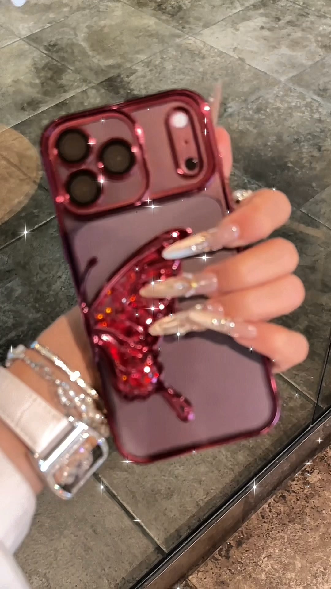 3D Butterfly Glitter Case