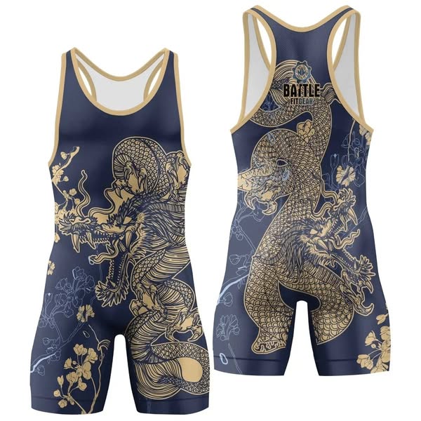 Floral Dragon Wrestling Singlets