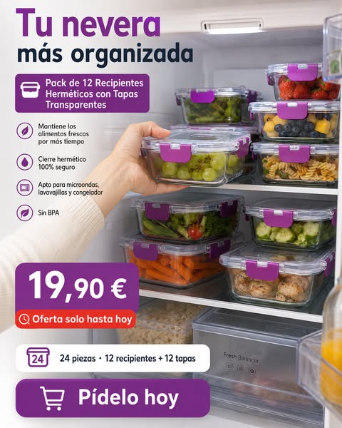 Set 24 Recipientes Herméticos