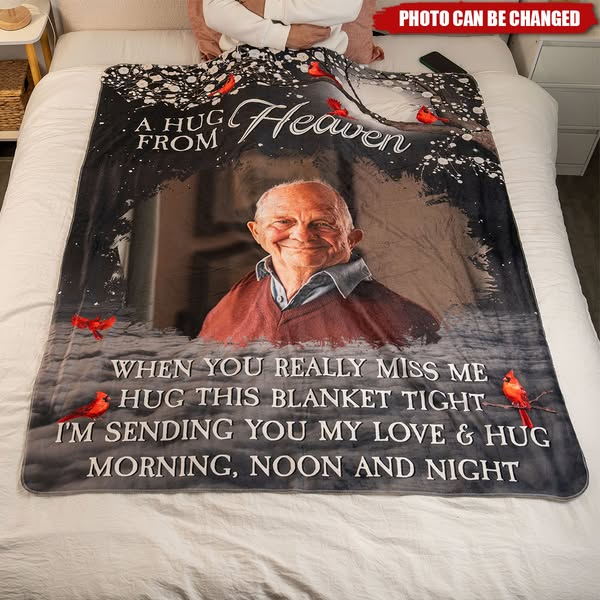 A Hug From Heaven - Personalized Memory Photo Blanket
